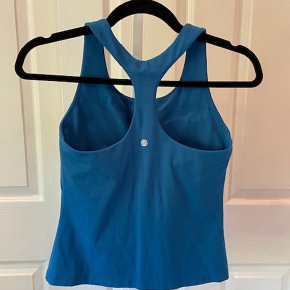 CRZ YOGA Crop Tank, Built in Bra, Teal, Size XS - Picture 2 of 2